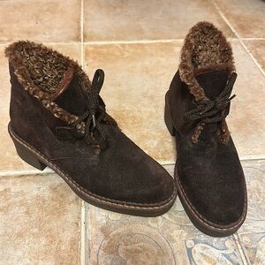 Vicini fur lined suede booties